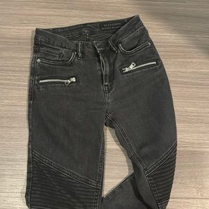 AllSaints grace biker cropped jean